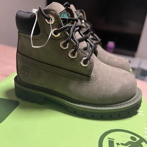 Timberland Kids' Green Lace-Up Boots
